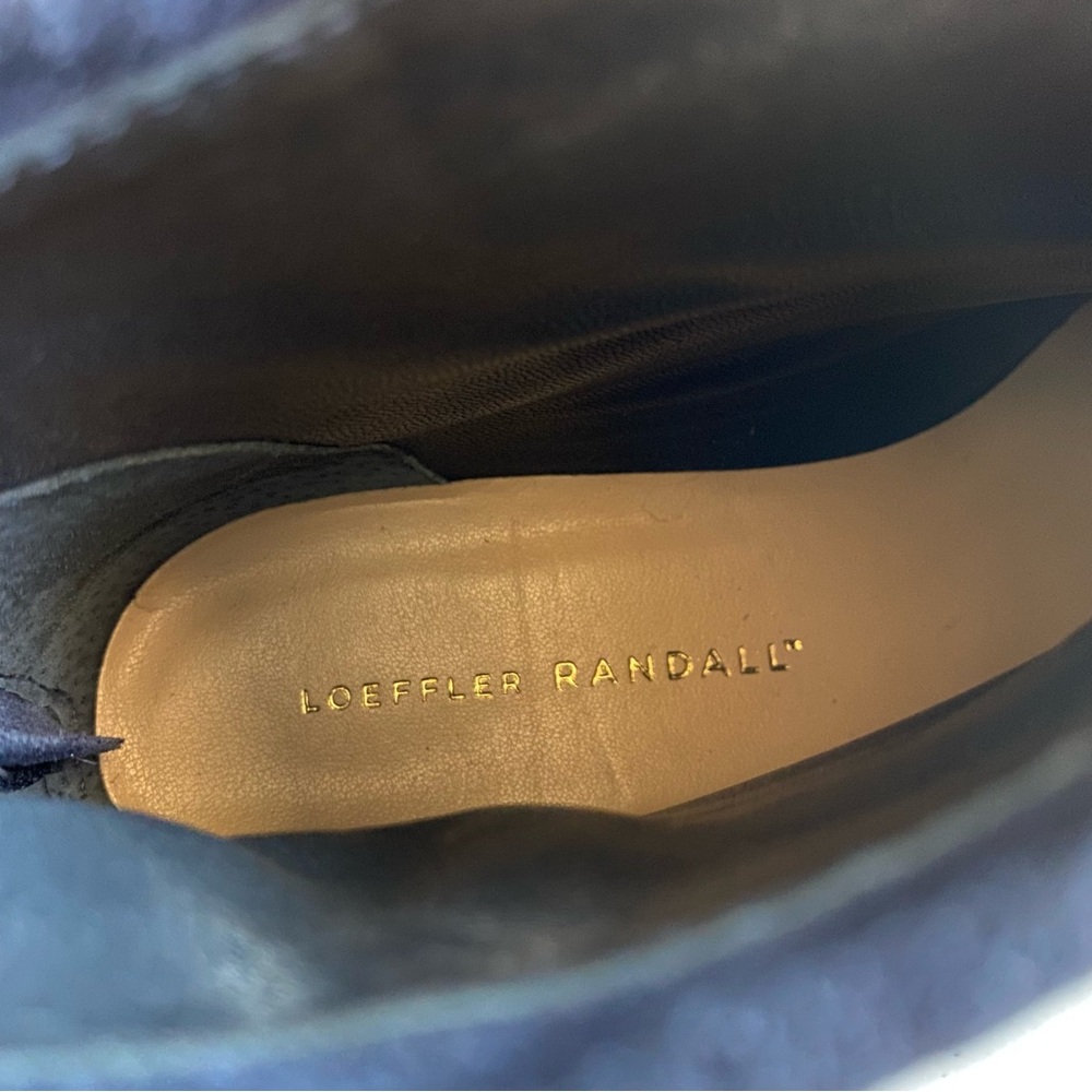 Loeffler Randall Size 6 Navy Blue Suede Leather Almond Toe Zip-up Ankle Bootie - Picture 4 of 7
